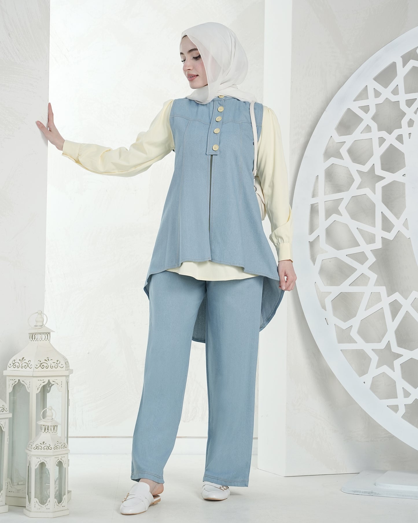 Modern 3-Piece Denim Set:10720