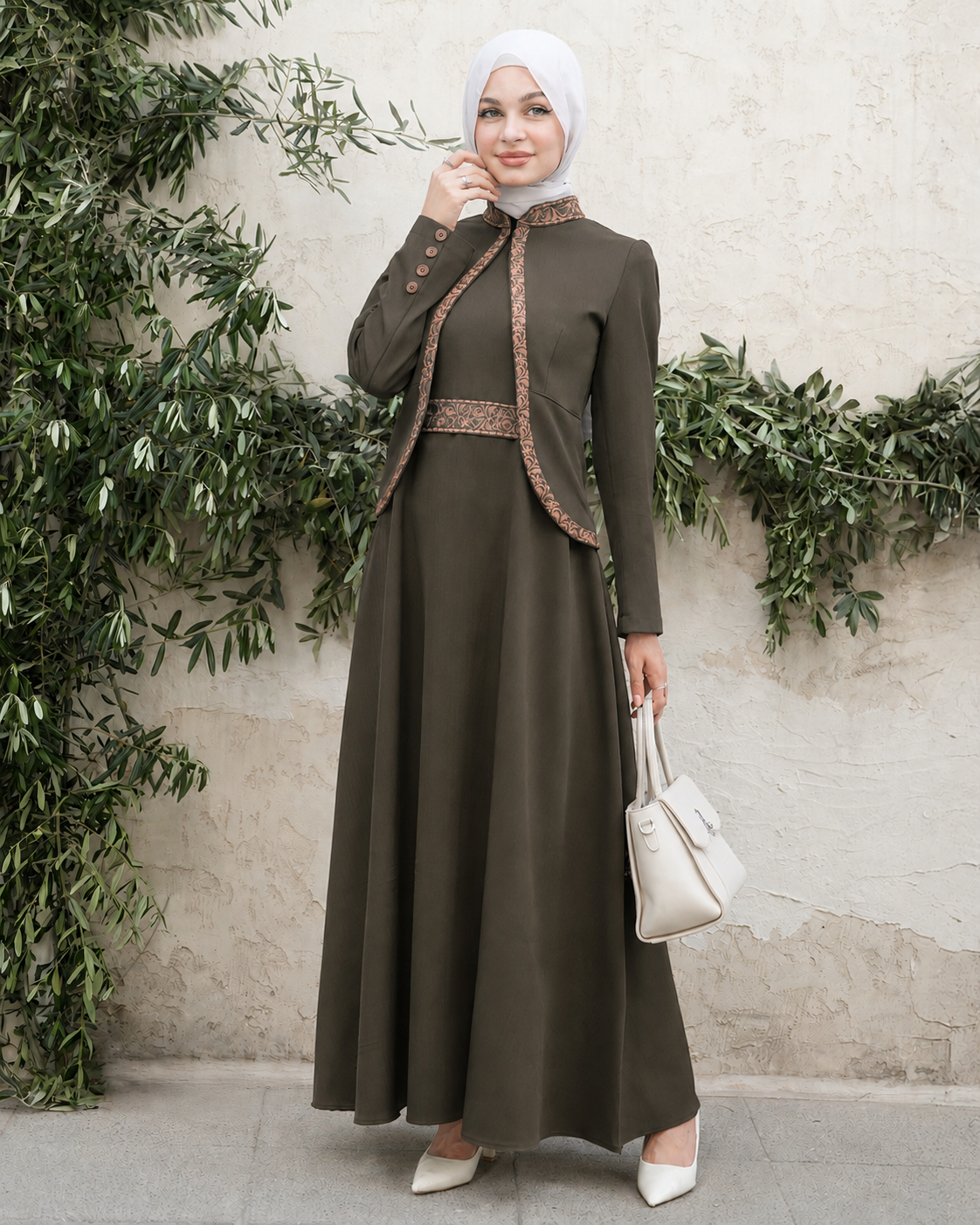 Elegant Embroidered Jilbab:11560