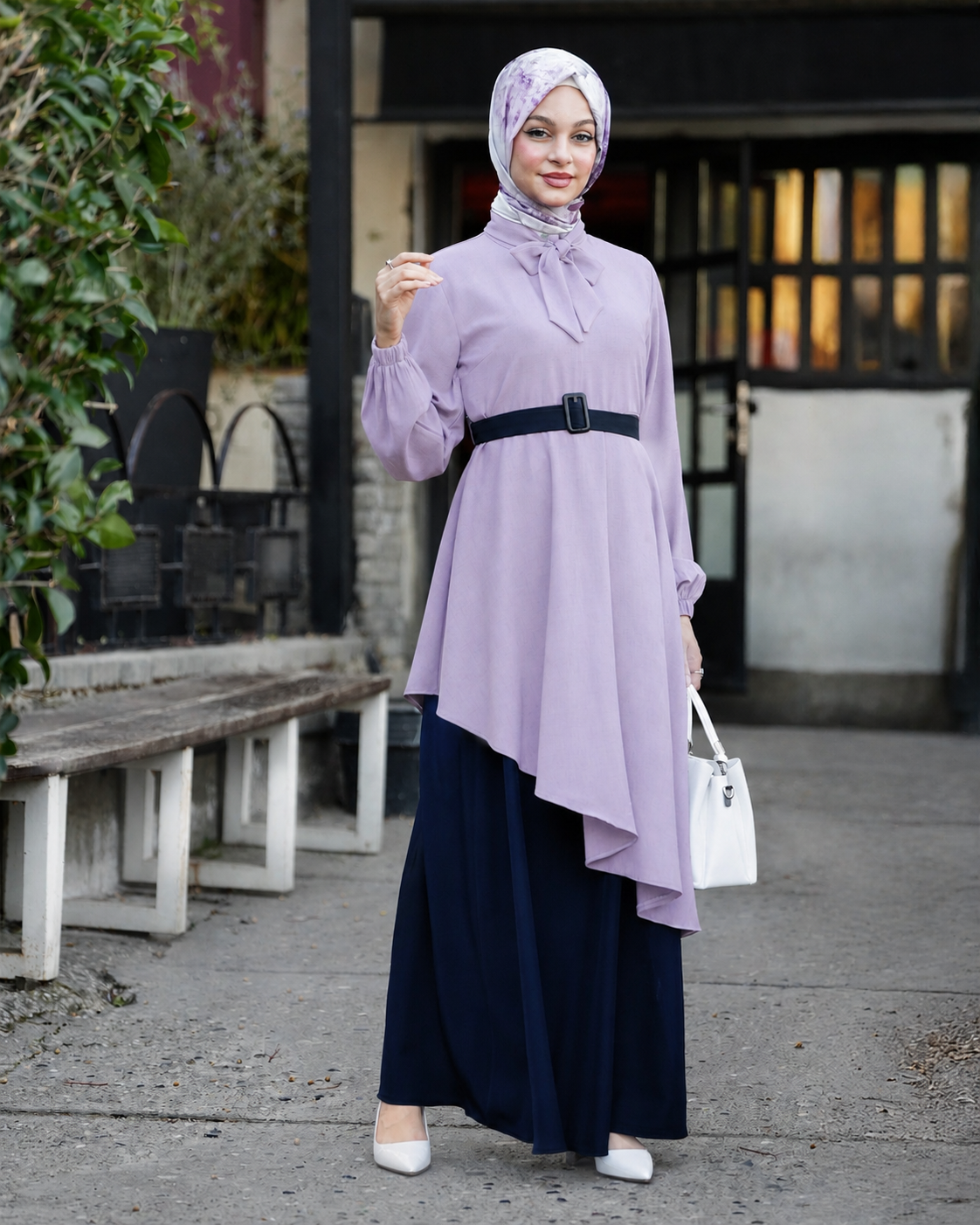 Elegant Modest Set with a Modern Design:11330