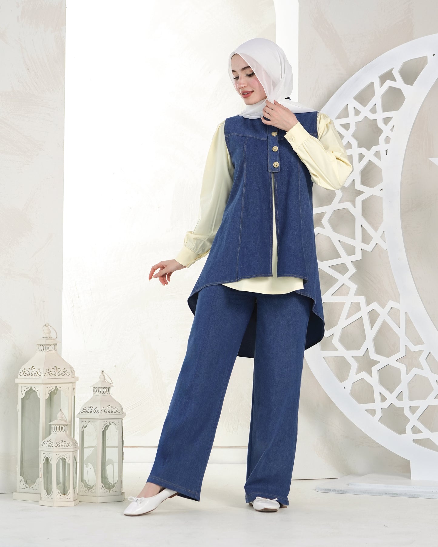 Modern 3-Piece Denim Set:10720