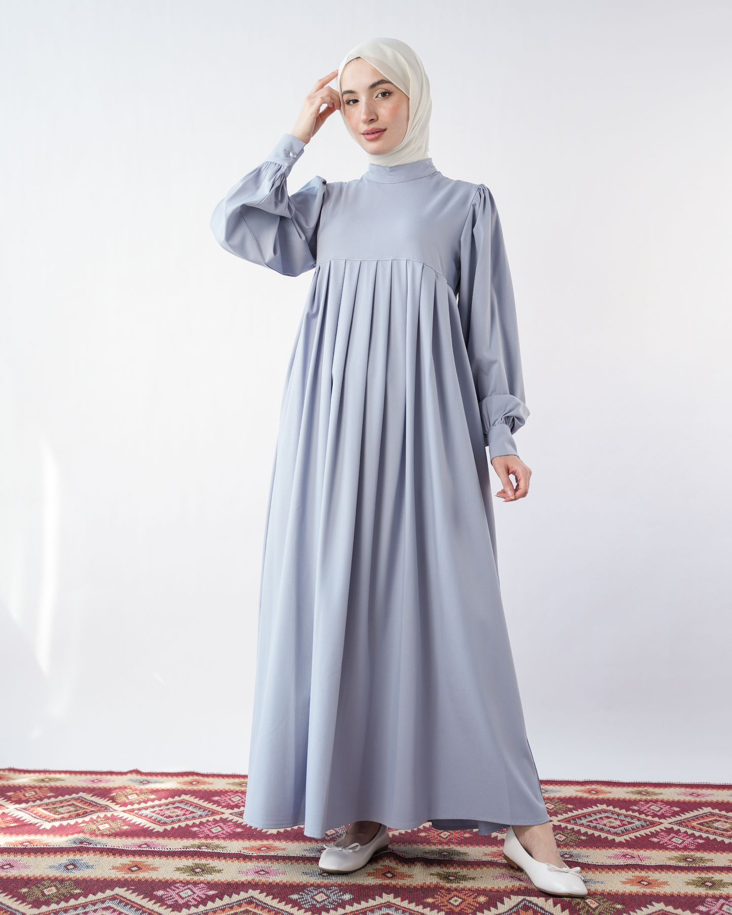 Pleated Elegant Dress:8080