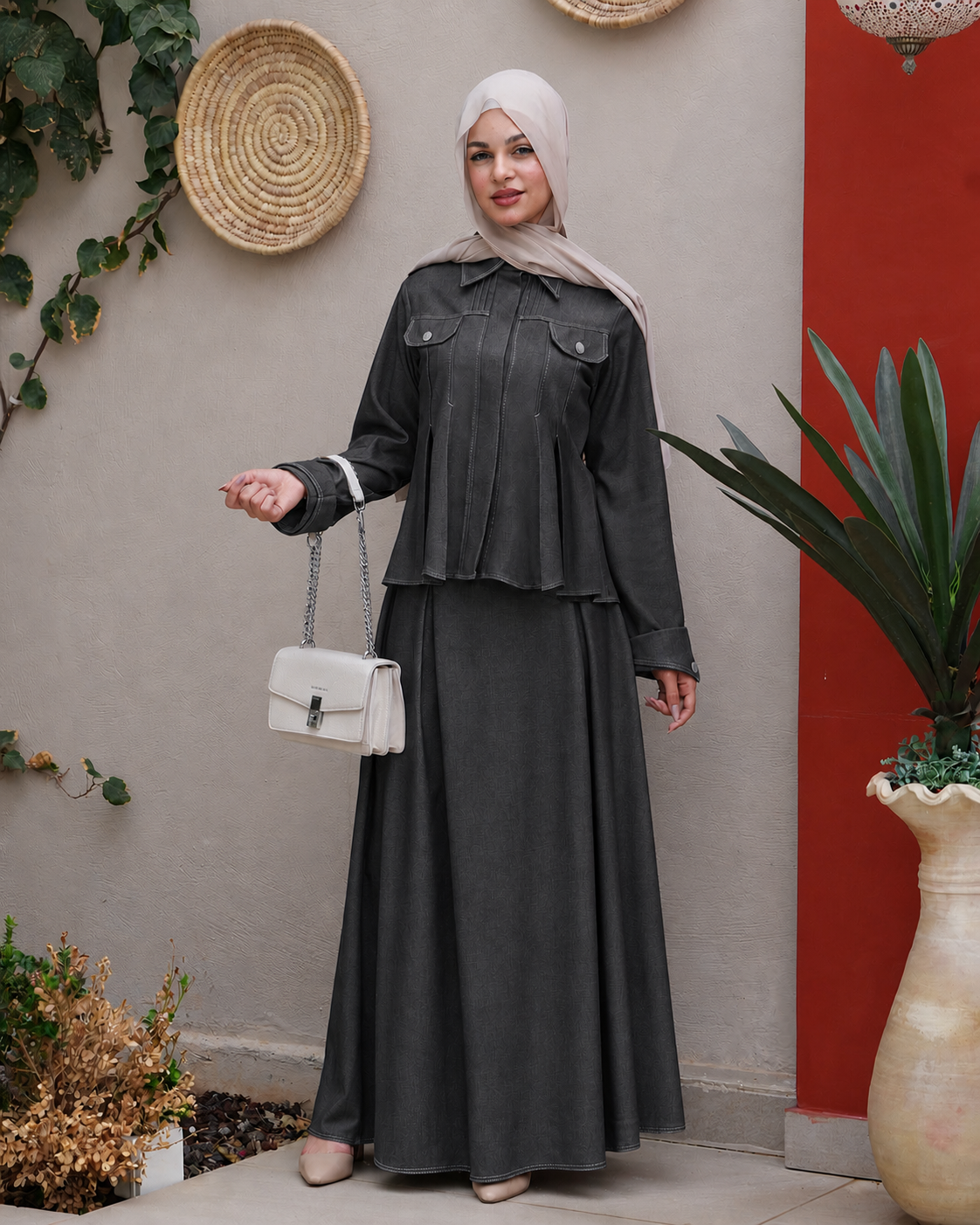 Elegant Skirt & Jacket Set for Eid:11000