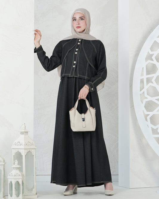 Elegant Dress with Short Jacket Set:10950