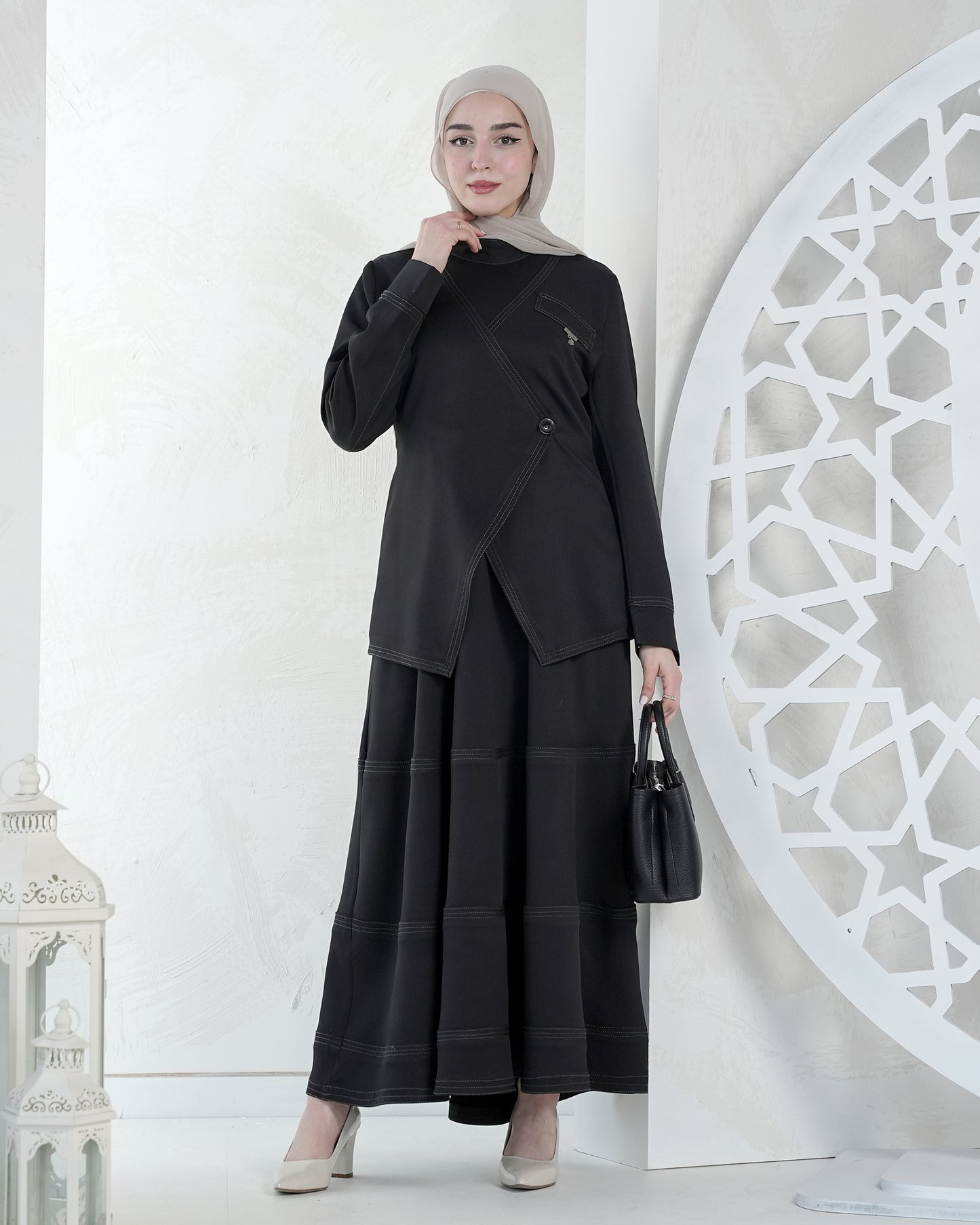 Elegant Two-Piece Skirt Set for Eid:10820