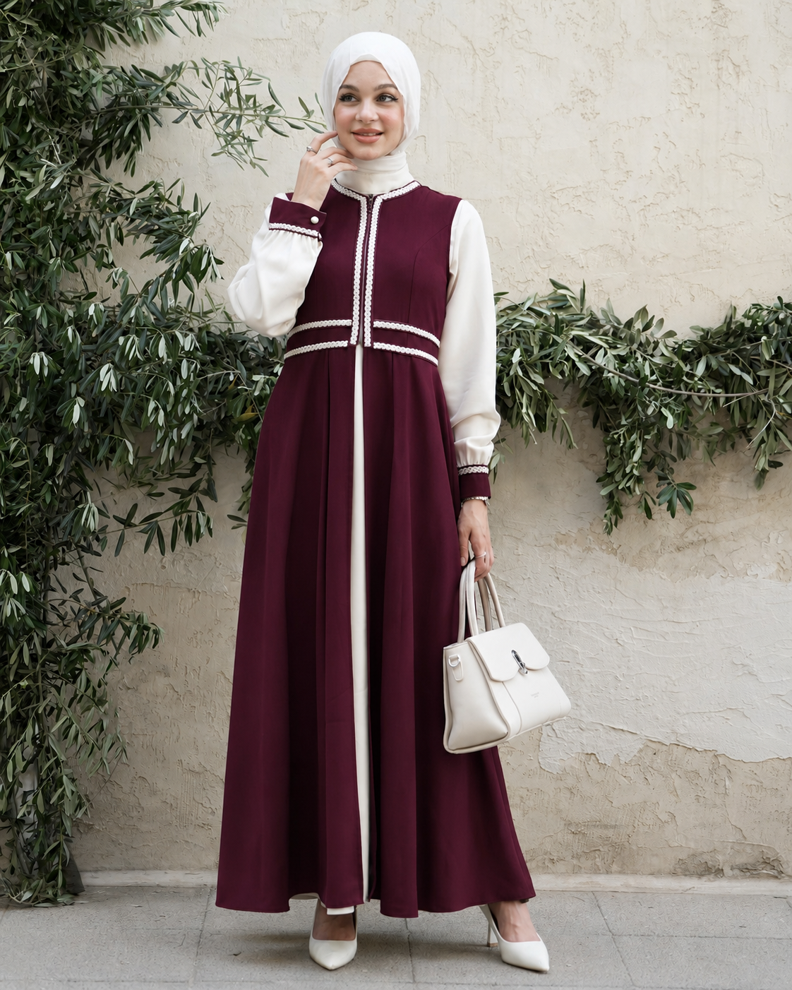 Luxury Two-Piece Dress with Elegant Details:11540