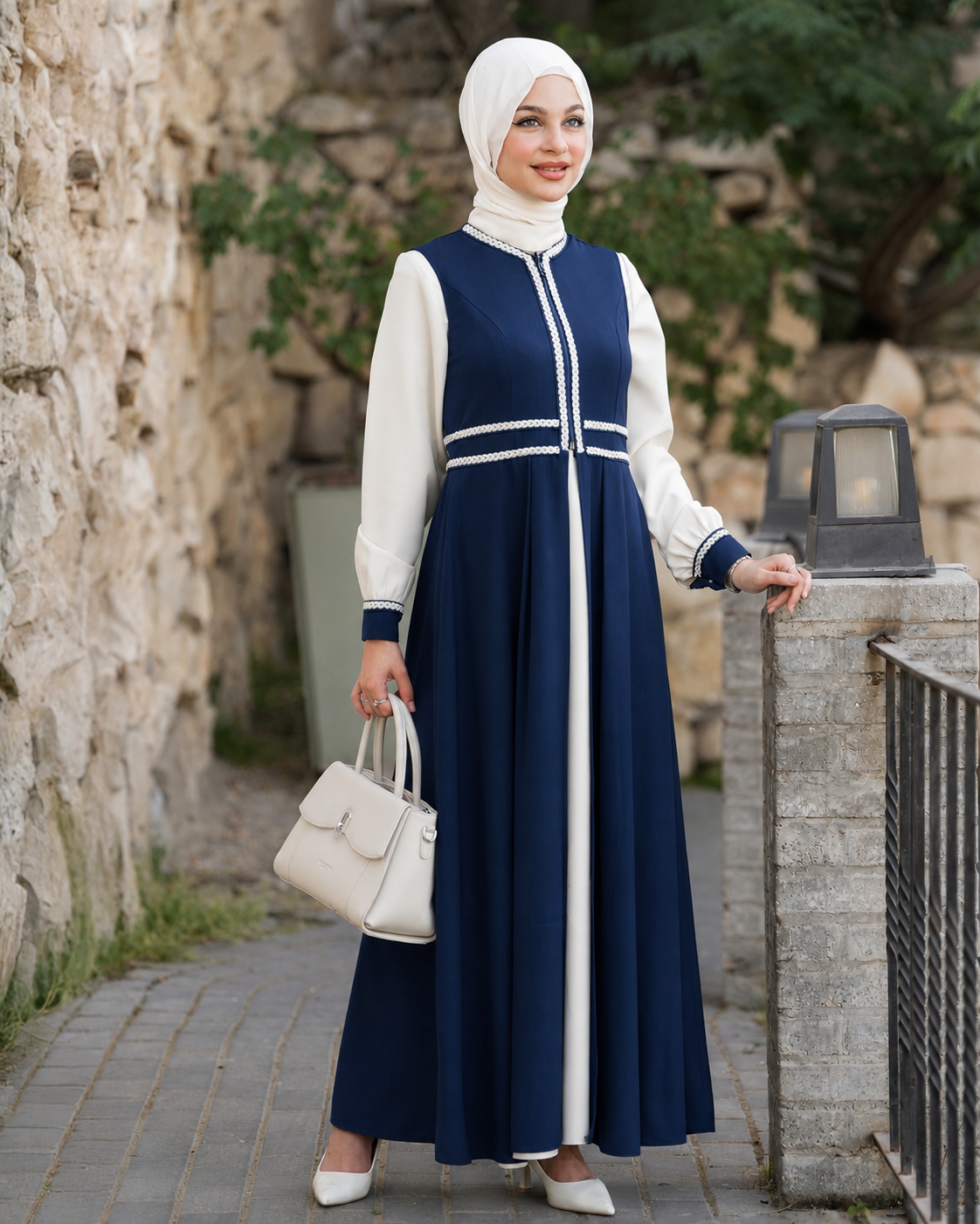 Luxury Two-Piece Dress with Elegant Details:11540