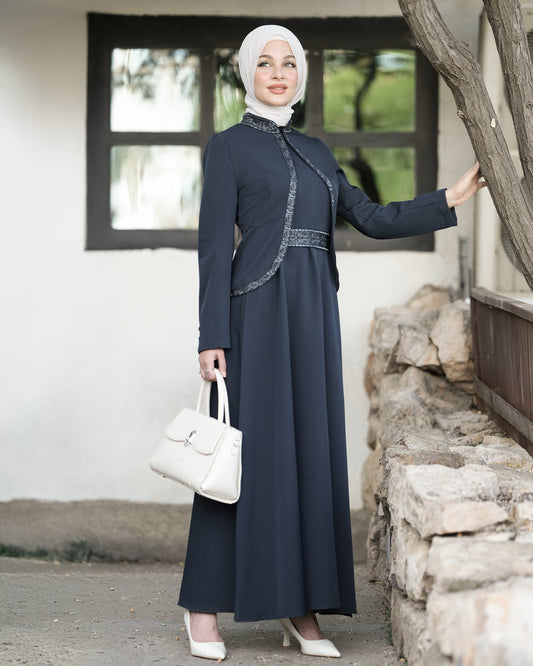 Elegant Embroidered Jilbab:11560