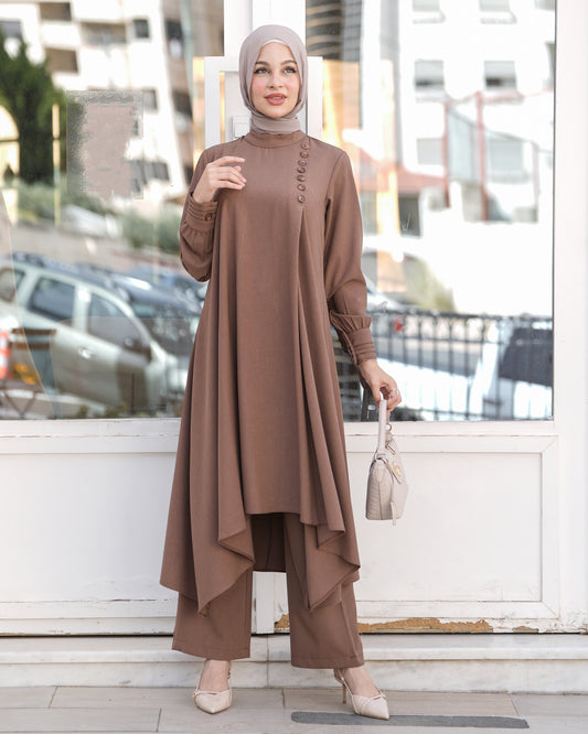 Elegant Two-Piece Set with Soft Details:11280