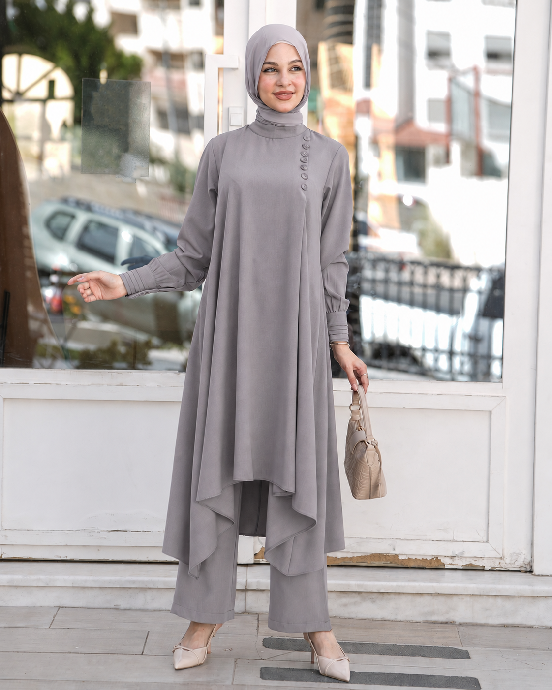 Elegant Two-Piece Set with Soft Details:11280