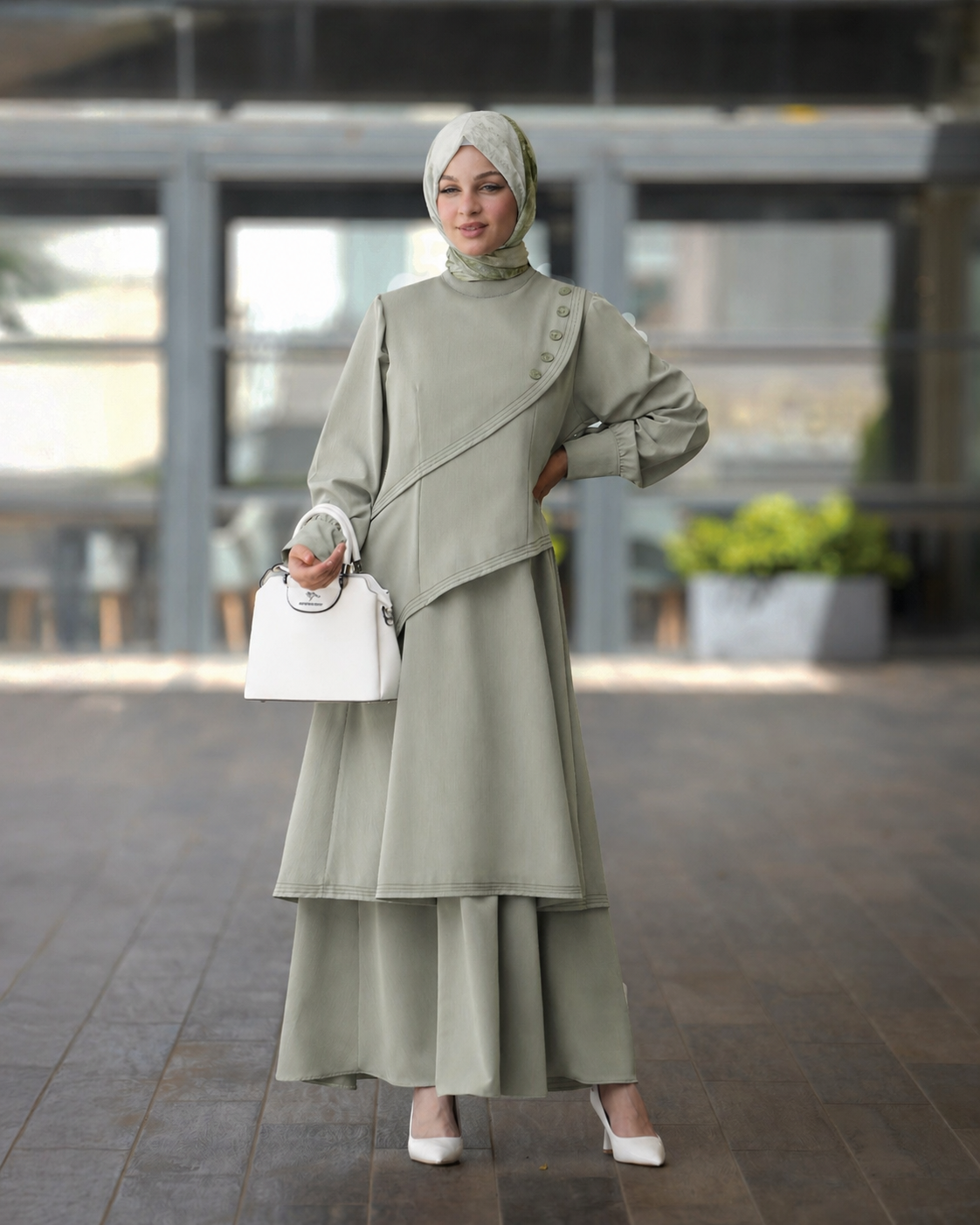 Elegant Modest Dress:11150