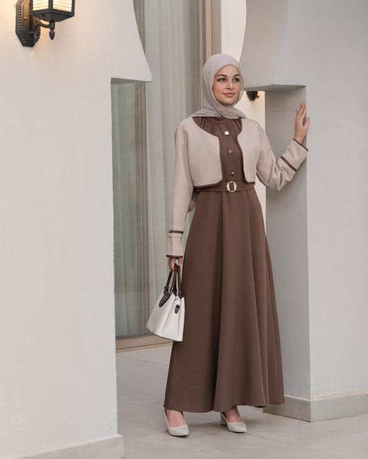 Elegant Dress Set with Short Jacket