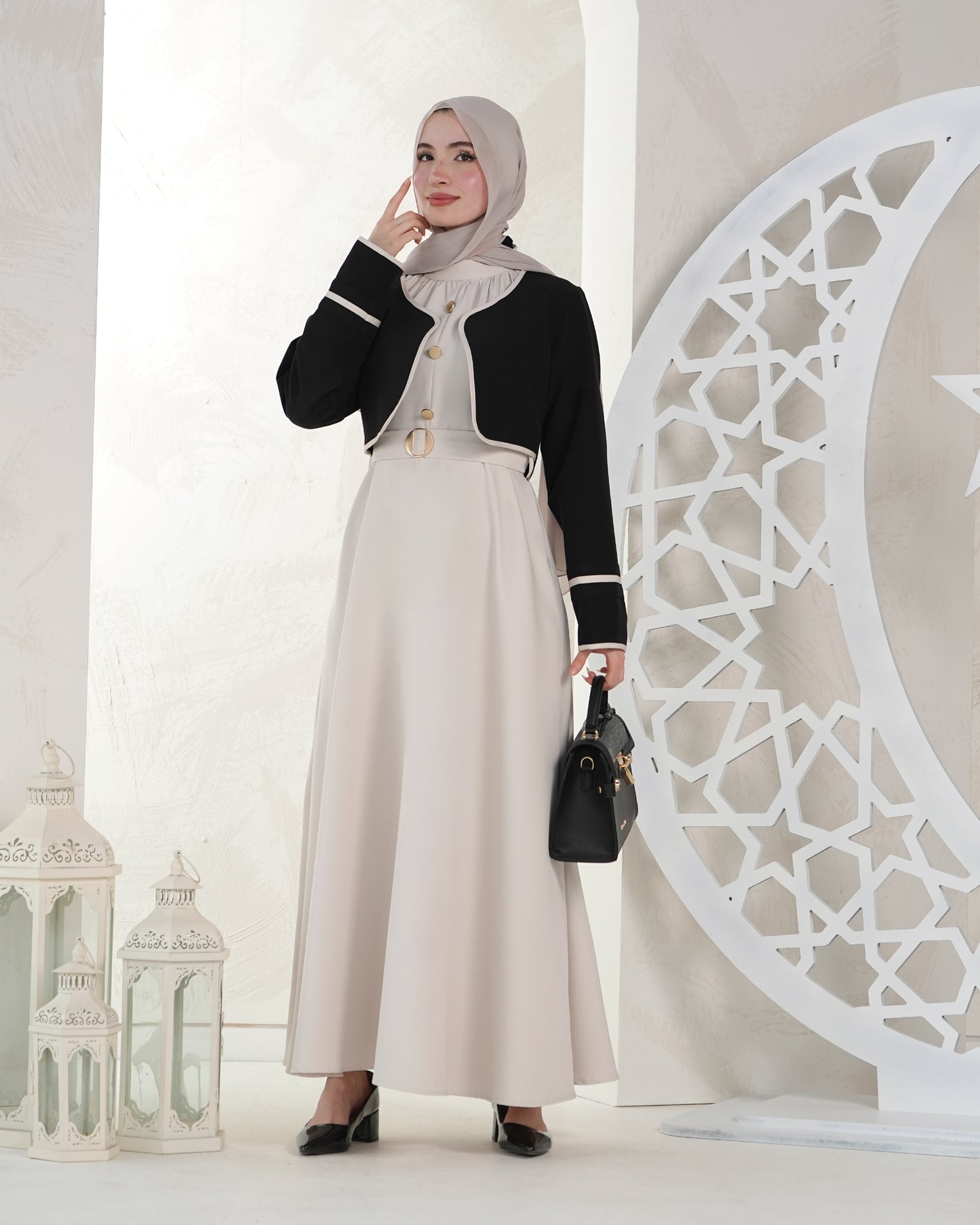 Elegant Dress Set with Short Jacket