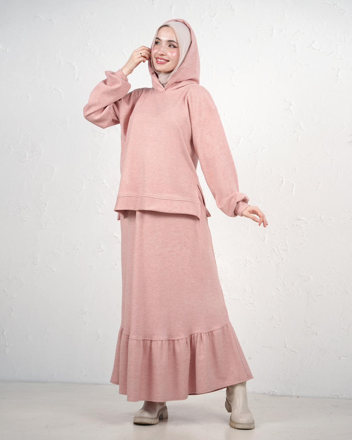 Long Skirt and Top Set - Pink