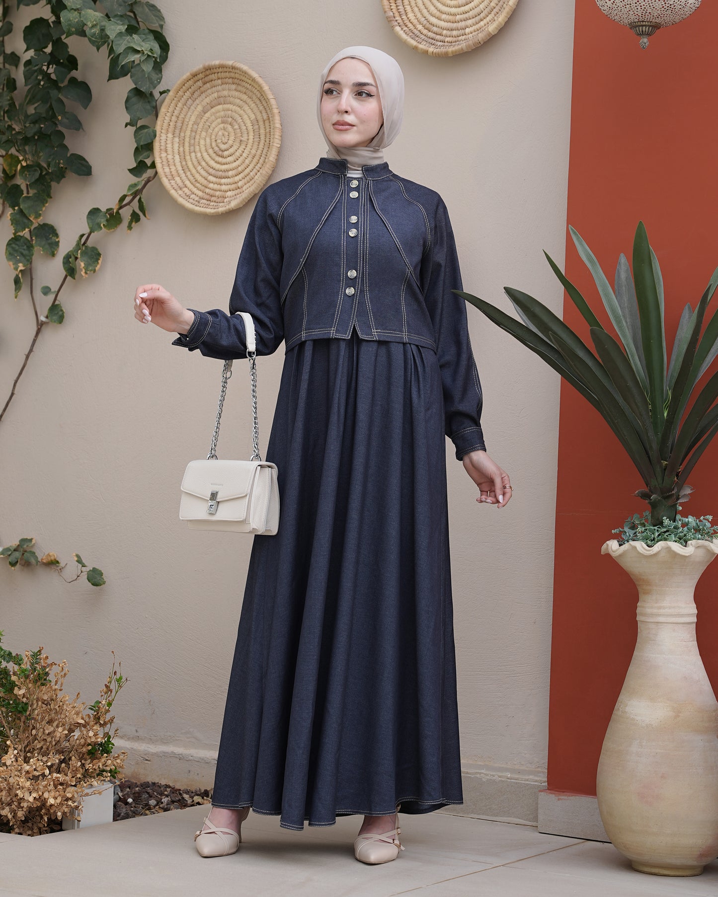 Elegant Dress with Short Jacket Set:10950