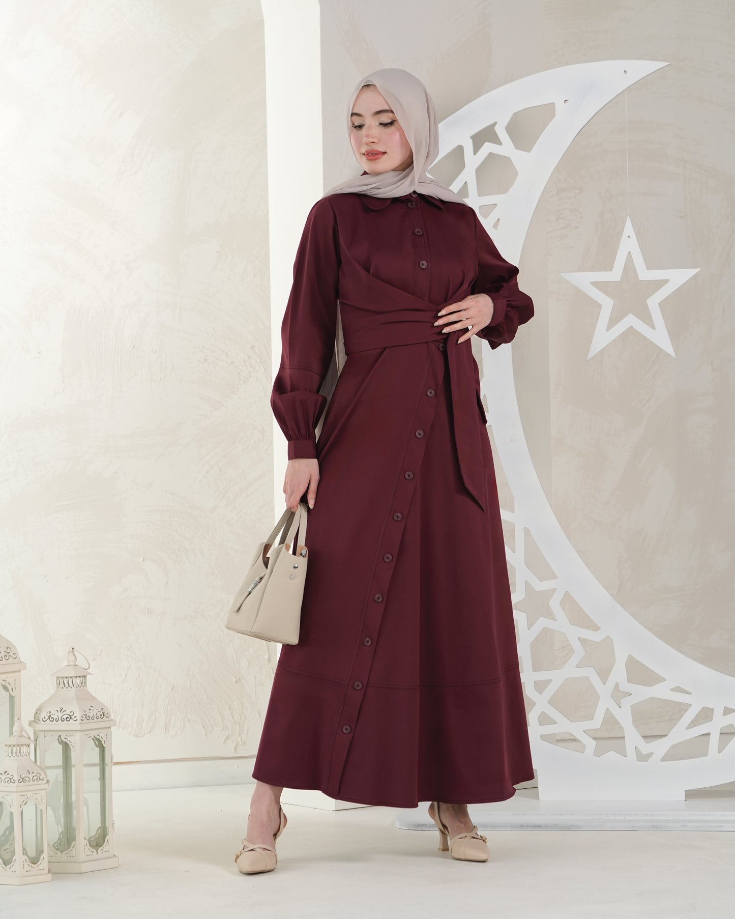 Buttoned Maxi Dress:10760