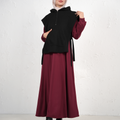 Long Dress with Sleeveless Vest - Burgundy