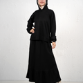 Long Skirt and Top Set - Black
