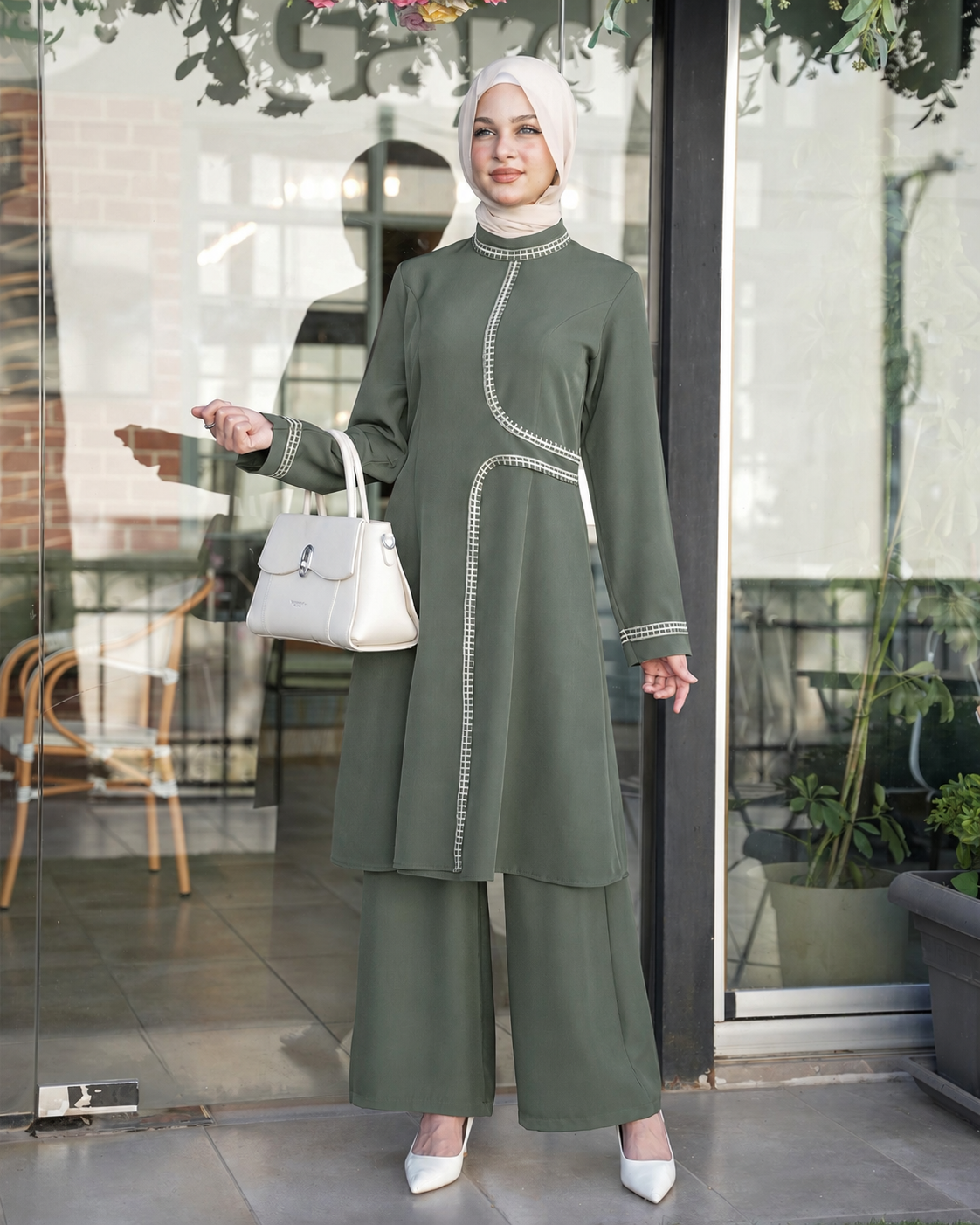 Elegant Embroidered Set:11460