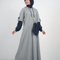 Casual Jilbab with Matching Bag - Grey