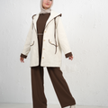 Three-Piece Women's Tracksuit with Jacket, Top and Wide-Leg Trousers - White