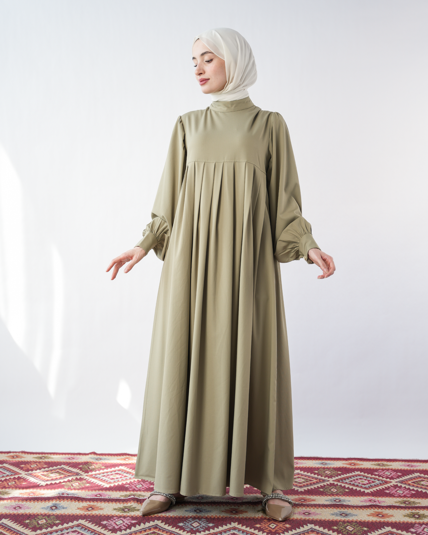 Pleated Elegant Dress:8080